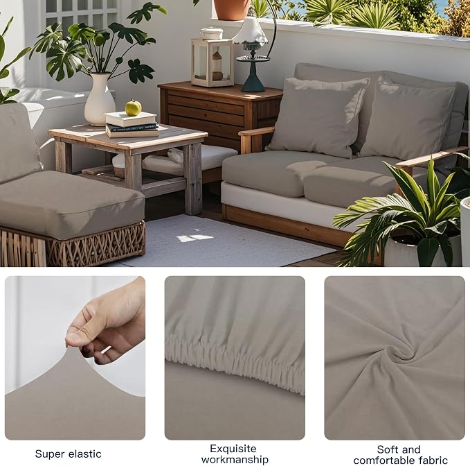12-Piece Outdoor Cushion & Pillow Cover Set, 8 Seat Covers + 4 Pillow Covers - Image 4