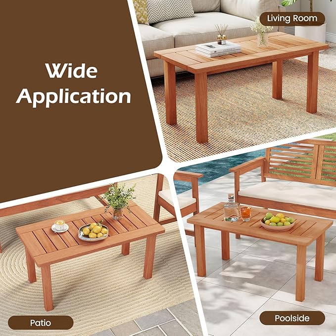 Tangkula Outdoor Coffee Table, 35.5” Patio Table - Image 8