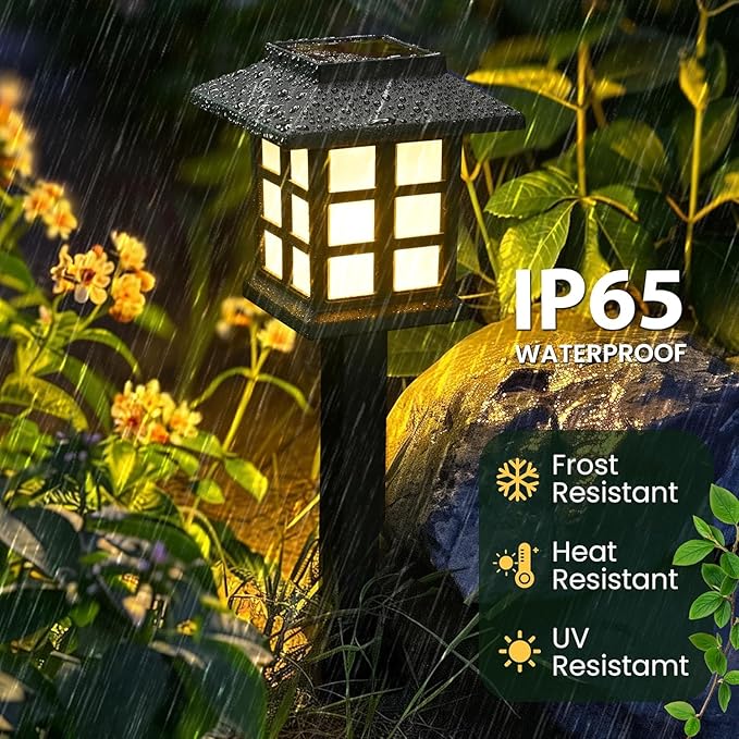 GIGALUMI Solar Outdoor Lights，6 Pack LED Solar Lights Outdoor Waterproof - Image 2