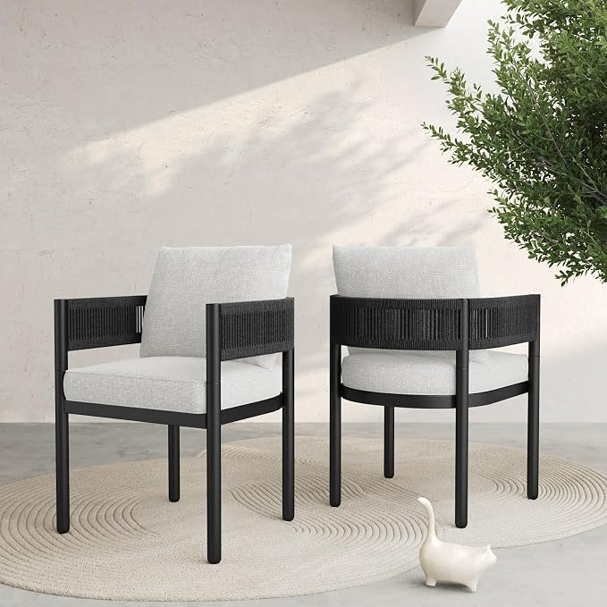 Grand patio Outdoor Dining Chair Set of 2, 2 Pieces Patio Dining Chairs by GrandPatio