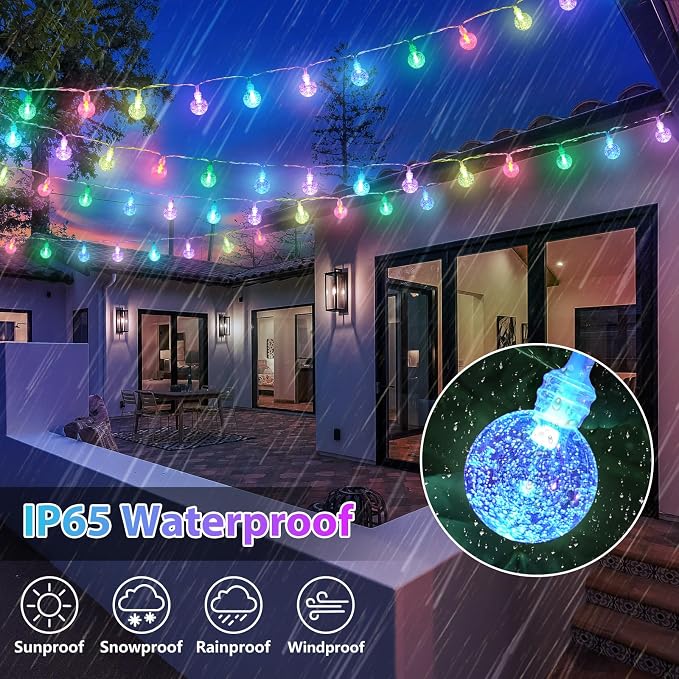 OMIKA Color Changing Indoor String Light USB Plug, 16.5ft 50 LEDs Crystal Globe - Image 8