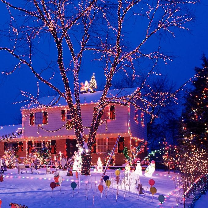 Warm White to Multicolor Color Changing 200 LED 66FT Connectable Christmas - Image 9