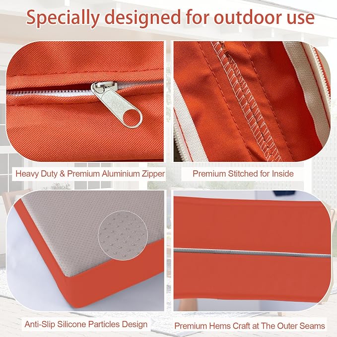 Outdoor Cushion Covers for Patio Furniture, Patio Cushion Covers Replacement - Image 4