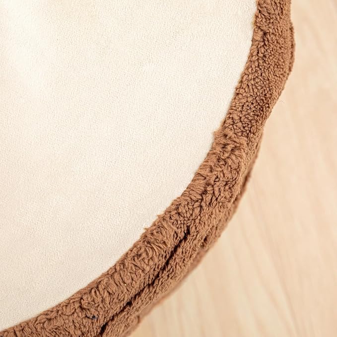 Asuprui Round Ottoman Pouf Ottoman Foot Stool Seat Faux Fur Bean Bag Foot Rest - Image 9