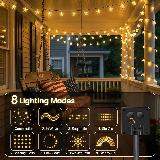 Twinkle Solar Star String Lights Outdoor Waterproof Fairy Lights 39FT 100 LED - Image 5
