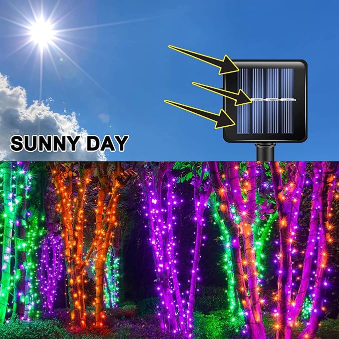 Purple and Orange Solar Halloween Lights Outdoor, Total 80 FT 240 LED Solar - Image 5