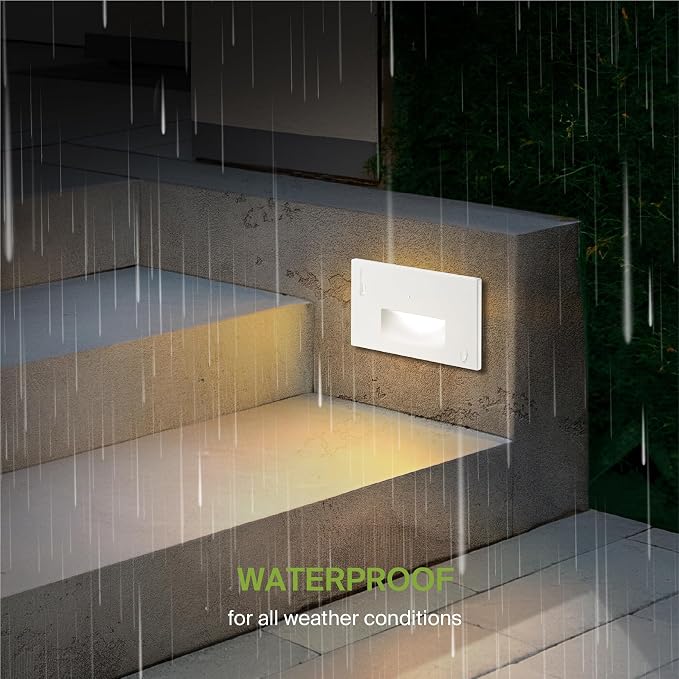 ASD LED Recessed Step Light Fixture, Dusk To Dawn Outdoor Stair Tread Lighting - Image 6