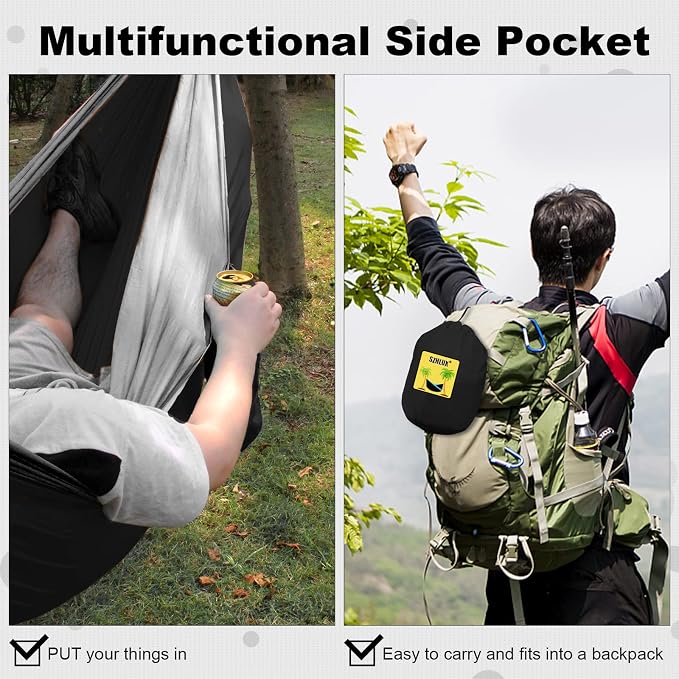 SZHLUX Camping Hammock Double & Single Portable Hammocks - Image 6