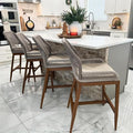 PURPLE LEAF Patio Sunbrella Counter Height Bar Stools 24" H Set of 2 Modern by PURPLELEAF