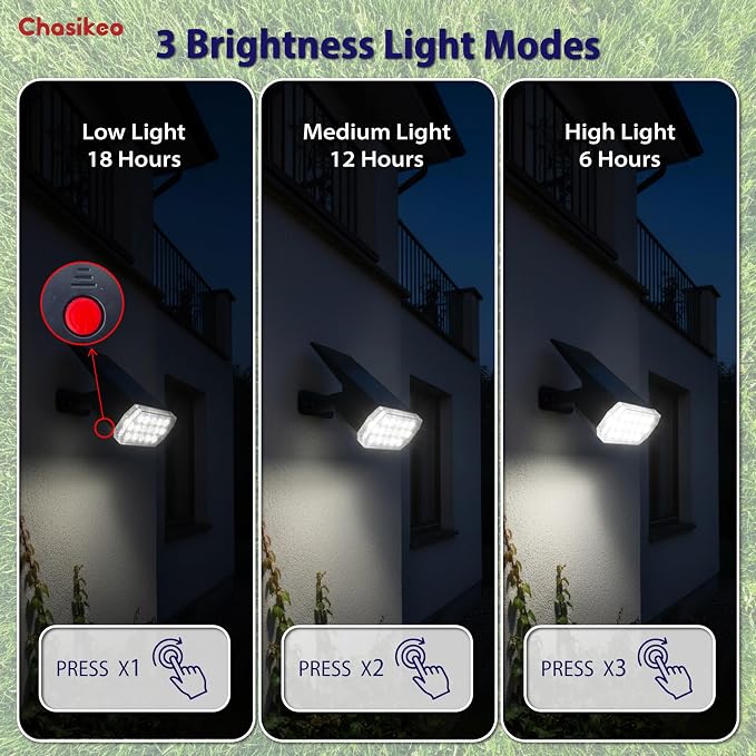 Solar Lights Outdoor Waterproof, 3 Lighting Modes Solar Spot Lights Outdoor - Image 3