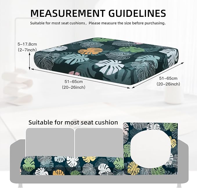 8Pcs Outdoor Cushion Covers, Patio Cushion Covers, Stretch Elastic Slipcovers - Image 2