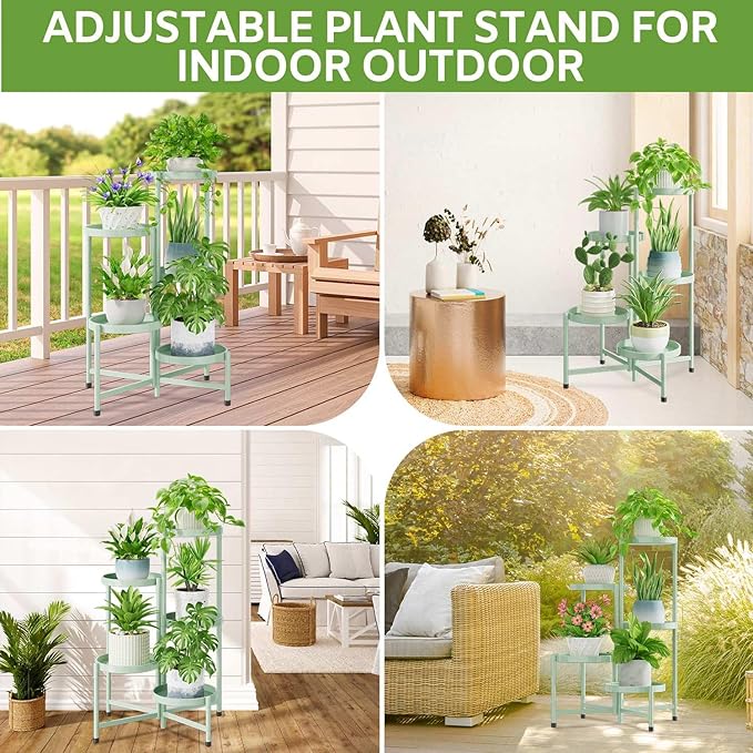 iDavosic.ly 5 Tier Large Plant Stand Indoor, 10 Inch Wide Corner Tall Metal - Image 2
