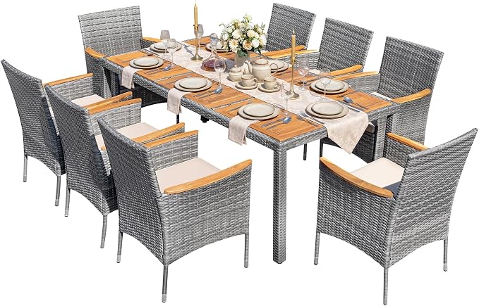 Greesum 9 Pieces Outdoor Patio Dining Set, Conversation Sets - Image 7