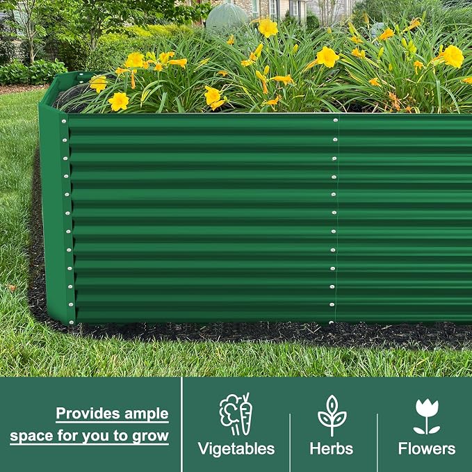 Land Guard 6x3x3ft Rectangular Galvanized Raised Garden Beds, Large-Capacity - Image 6