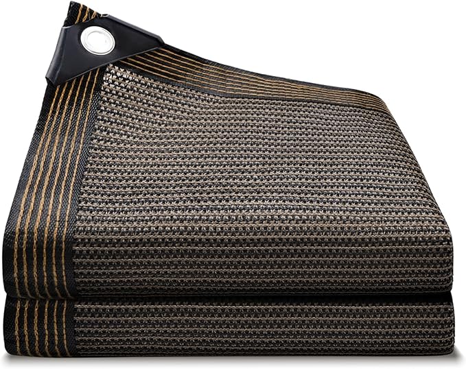 90% Coffee Shade Cloth, 10x20FT Resistant Garden Sun Shade Net, Durable Mesh by Glieskir