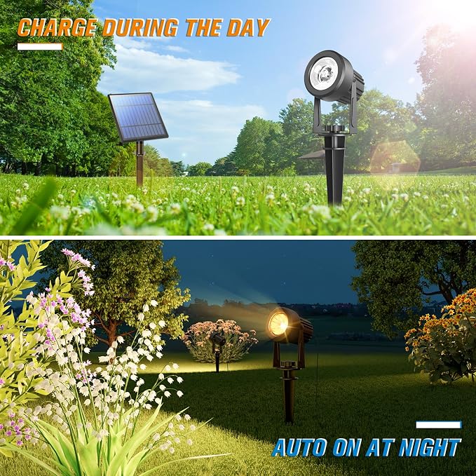 APONUO Solar Spot Lights Outdoor 6-in-1 Landscape Lighting Dusk to Dawn Solar - Image 3