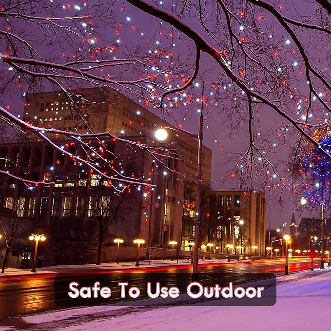 OZS 4 Pack 320LED Solar Christmas String Lights Outdoor, Waterproof 8 Modes - Image 5