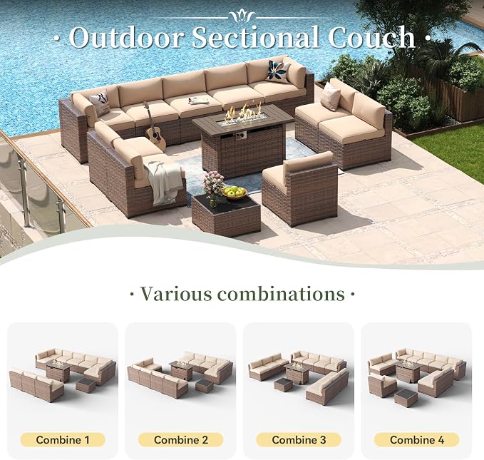 Aoxun 12 Piece Patio Furniture Set - Image 6