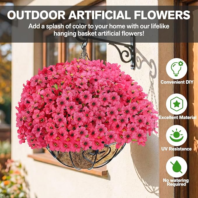 22 Bundles Artificial Flowers Outdoor Fake Plants, Faux Flowers UV Resistant - Image 2