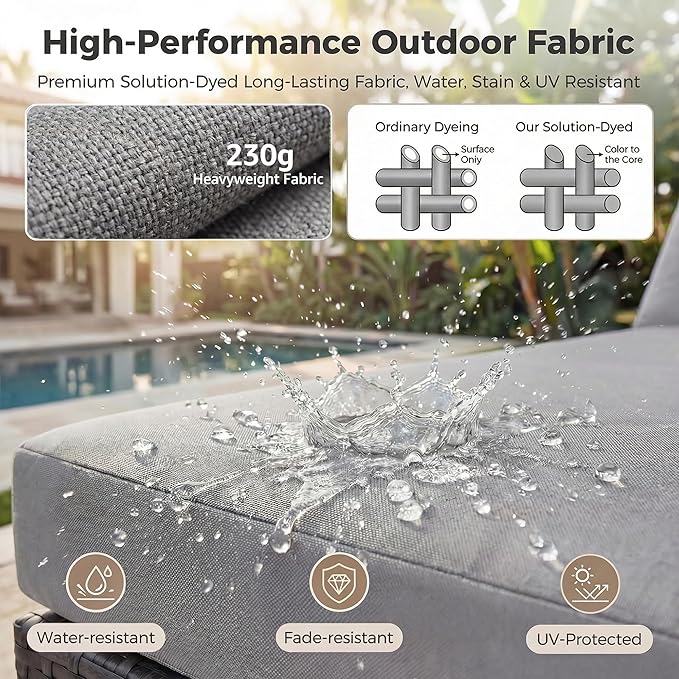 NICESOUL 29.3'' High Back Outdoor Patio Furniture Set - Image 9