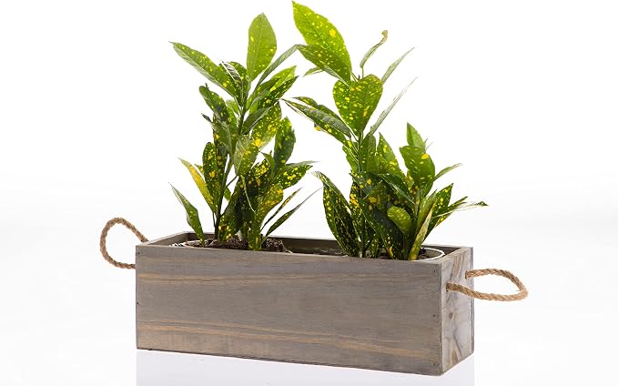 Wooden Planter Box with Handle I Rustic Barn Wood, Plastic Liner l Garden Decor - Image 4