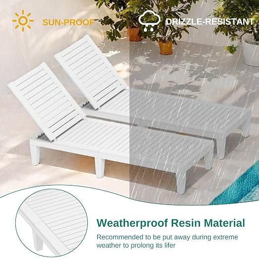 YITAHOME Patio Chaise Lounge Set of 4, Adjustable Outdoor Chaise Lounge - Image 7
