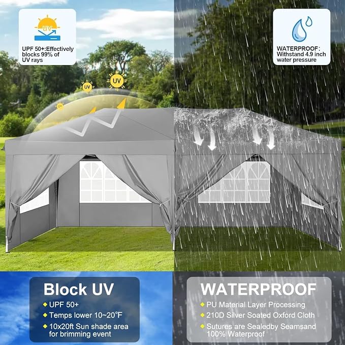 COBIZI 10x20 Pop Up Canopy Tent - Image 4