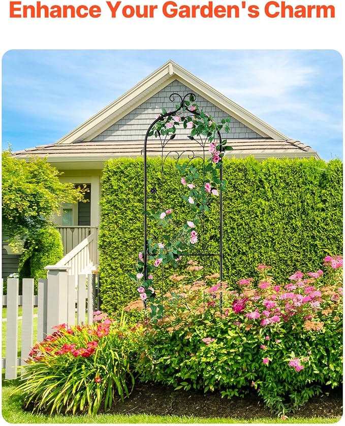 VEVOR 60 x 15 in, Rustproof Metal Garden Flower Trellis, Outdoor Climbing Rose - Image 3