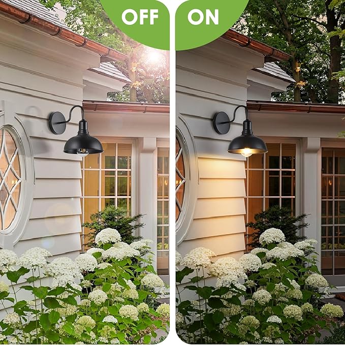 Outdoor Wall Sconce, 2 Pack Exterior Waterproof Farmhouse Barn Light Fixture - Image 4