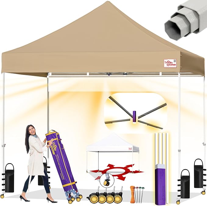 Tradesparker 10x10 Pop Up Canopy Tent, Commercial Movable Canopy by CommercialPopupCanopyRevolutionaryLightcurtainiSystem