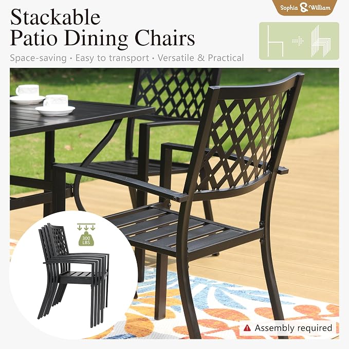 Sophia & William Patio Table and Chairs Set, Outdoor Dining Set - Image 2