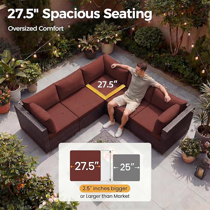 NICESOUL 7 Piece Outdoor Sofa Sectional - Image 6