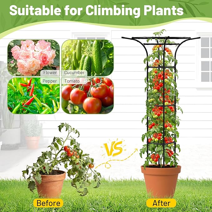 Garden Trellis for Climbing Plants Outdoor, 65 Inch Mushroom Top Trellis for - Image 5