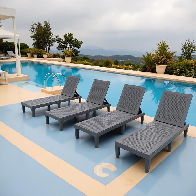 Greesum Outdoor Chaise Lounge Chairs Set of 4 by BuynowfromGreesum