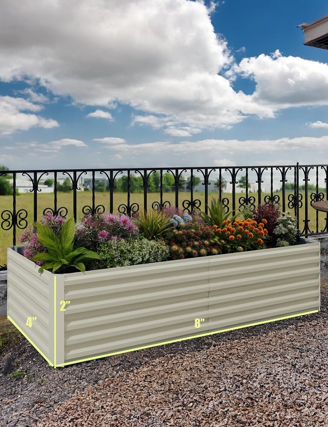 GarveeLife 8x4x2 ft Galvanized Raised Garden Bed, Rust-Resistant Raised Garden - Image 8