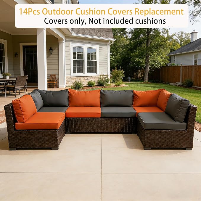 Outdoor Cushions Covers for Patio Furniture, Patio Cushion Covers Replacement - Image 6