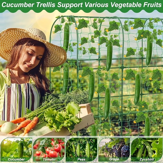 Cucumber Trellis for Raised Bed 51 x 50 Inch U-Shape Garden Trellis for - Image 6