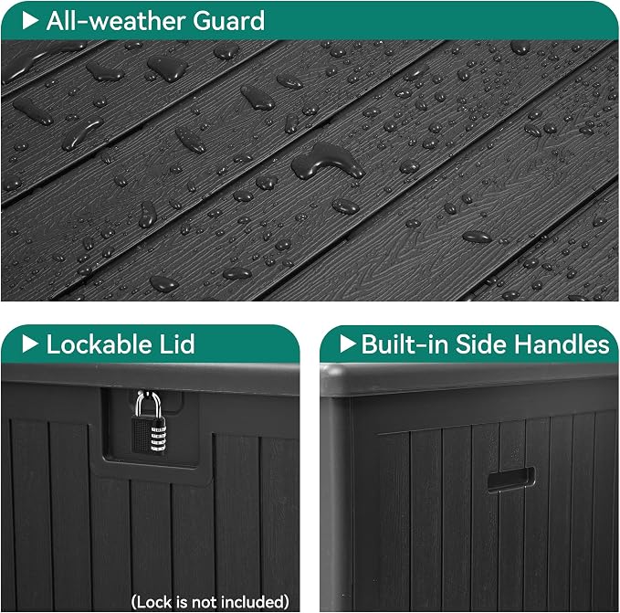 YITAHOME 150 Gallon Double-Wall Deck Box - Image 4