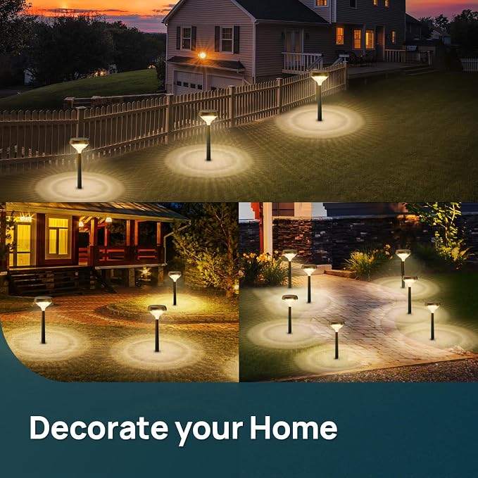 Linkind Solar Pathway Lights 4 Pack, Solar Lights Outdoor, Warm White Path - Image 7