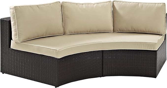 Crosley Furniture Catalina Outdoor Sectional Sofa, 3-Person Wicker Patio Couch by CrosleyFurniture