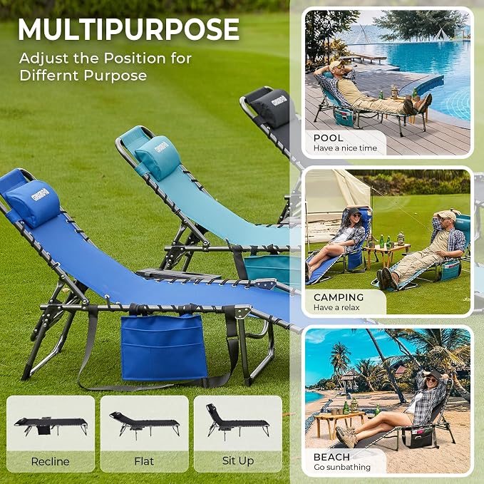 FUNDANGO Folding Chaise Lounge Chair - Image 7