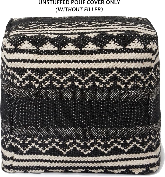 REDEARTH · UNSTUFFED Pouf Ottoman Cover Textured Storage Cube Bean Bag Poof - Image 5