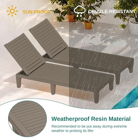 YITAHOME Patio Lounge Chair Set of 4, Outdoor Chaise Lounge - Image 6