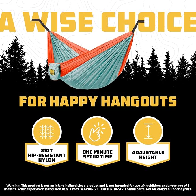 Wise Owl Outfitters Camping Hammock – 500lbs Portable Hammock - Image 3