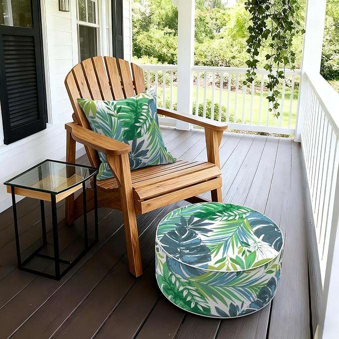 LVTXIII Outdoor/Indoor Round Inflatable Ottoman, All Weather Patio Footstool - Image 2