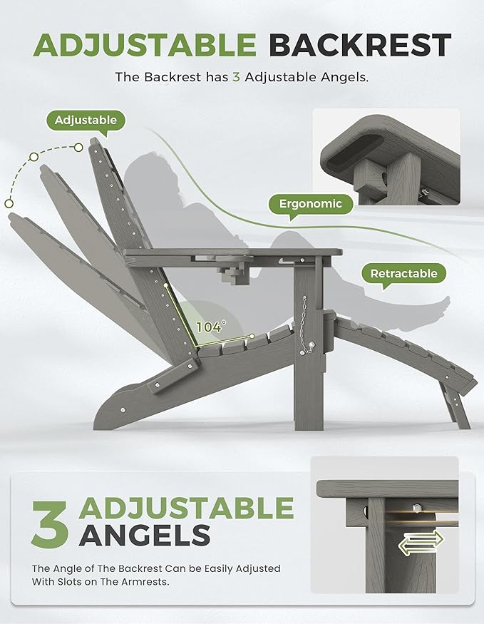 Ciokea Folding Adirondack Chair - Image 5