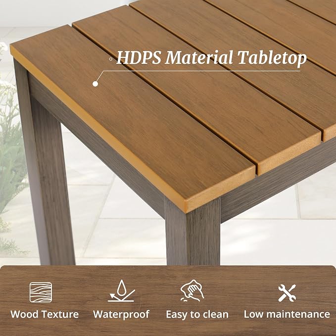 Outdoor Bar Table, Waterproof HDPS Slatted Top, Weather Resistant, Hot Tub - Image 4