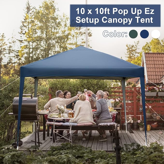 Outvita 10x10ft Ez Pop Up Outdoor Canopy Tent, Portable Commercial Instant Tent - Image 7