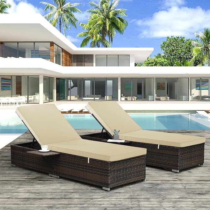 Chaise Lounge Cushion Outdoor, Waterproof and Stain-Resistant Lounge Deck - Image 8