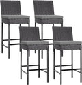 VIVOHOME Outdoor Wicker Barstool 4 Packs, Bar Chairs PE Rattan Materail by VIVOHOME